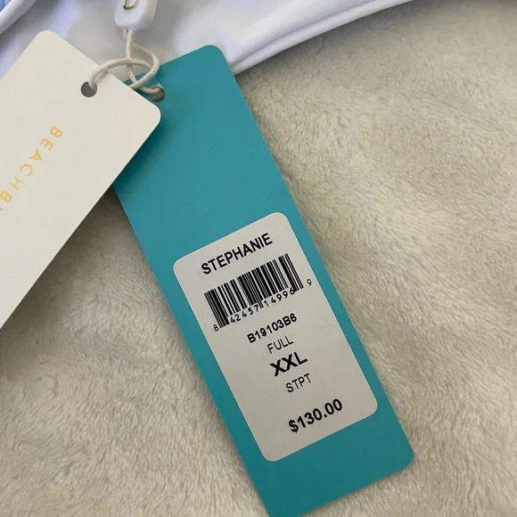 Beach Bunny Stephanie light blue stripe bikini bottom